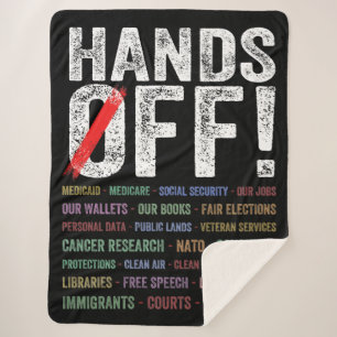 Hands Off Protest Sherpa Blanket