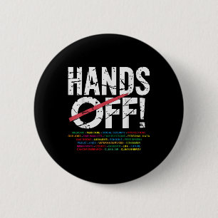 Hands Off Protest Social Security & Medicare 6 Cm Round Badge