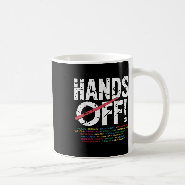 Hands Off Protest Social Security &amp; Medicare  Coffee Mug (Right)