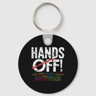 Hands Off Protest Social Security & Medicare Key Ring