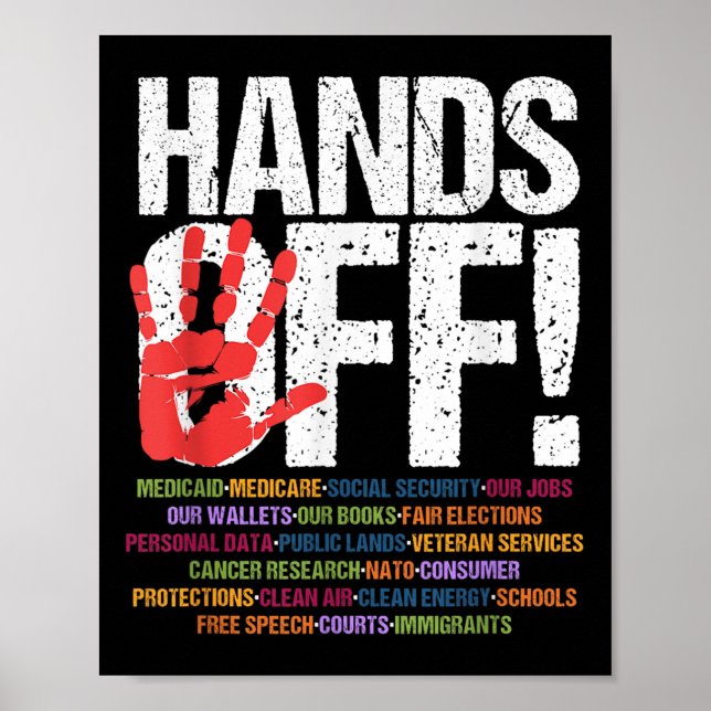 Hands Off Protest Social Security And Medicare  Poster (Front)