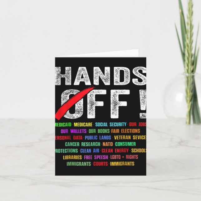 Hands Off Protest Social Security And Medicare Pro Card (Front)