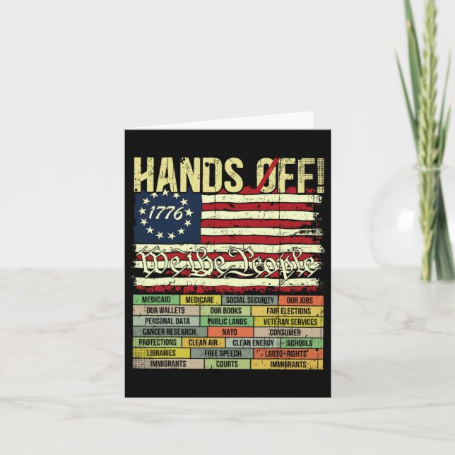 Hands Off Protest Social Security And Medicare Pro Card (Front)