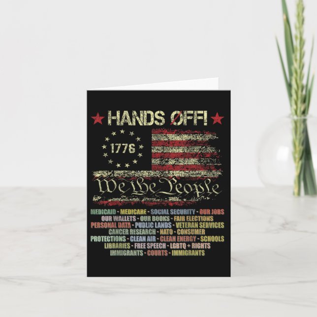 Hands Off Protest Social Security And Medicare Pro Card (Front)