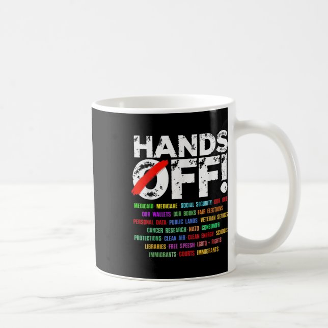 Hands Off Protest Social Security And Medicare Pro Coffee Mug (Right)