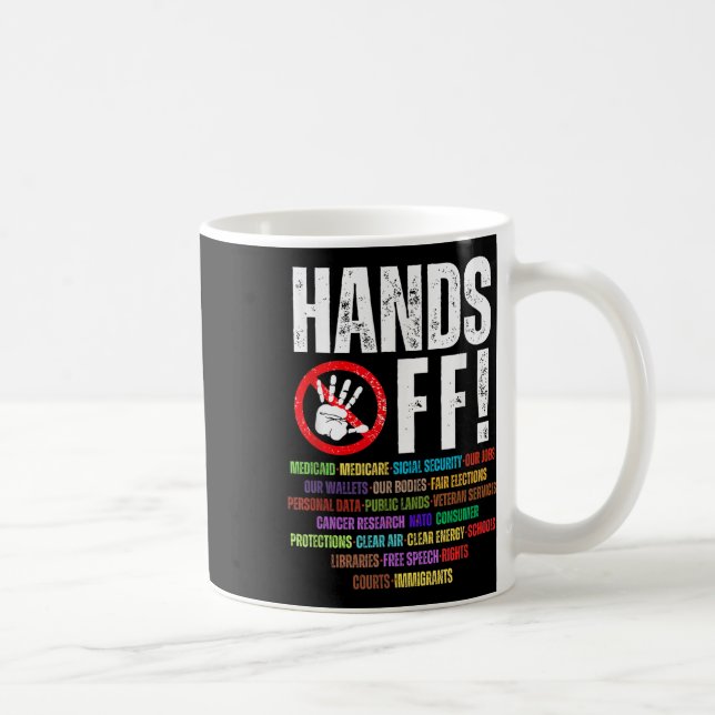 Hands Off Protest Social Security And Medicare Pro Coffee Mug (Right)