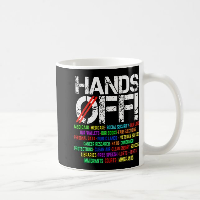 Hands Off Protest Social Security And Medicare Pro Coffee Mug (Right)