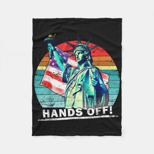 Hands Off Protest Social Security And Medicare Pro Fleece Blanket (Front)