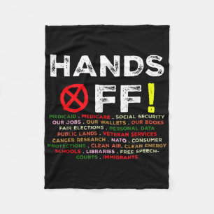 Hands Off Protest Social Security And Medicare Pro Fleece Blanket