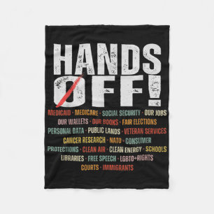 Hands Off Protest Social Security And Medicare Pro Fleece Blanket