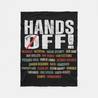 Hands Off Protest Social Security And Medicare Pro Fleece Blanket