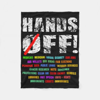 Hands Off Protest Social Security And Medicare Pro Fleece Blanket