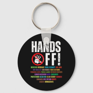 Hands Off Protest Social Security And Medicare Pro Key Ring