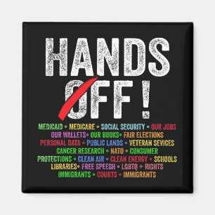 Hands Off Protest Social Security And Medicare Pro Magnet