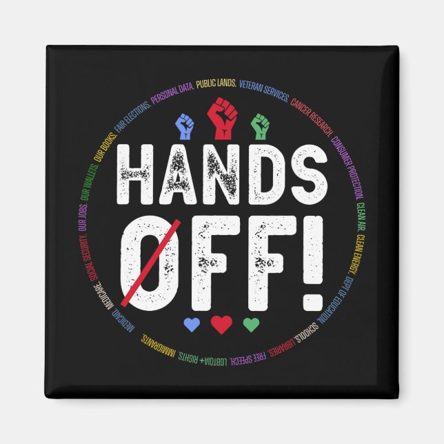 Hands Off Protest Social Security And Medicare Pro Magnet (Front)