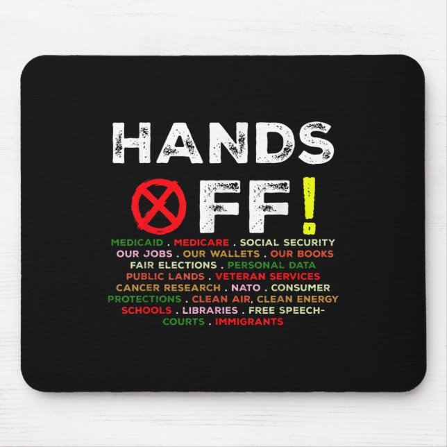 Hands Off Protest Social Security And Medicare Pro Mouse Pad (Front)