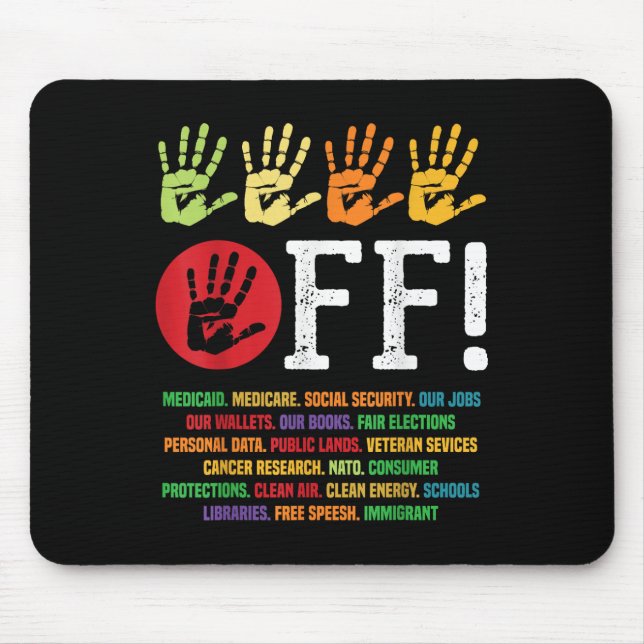 Hands Off Protest Social Security And Medicare Pro Mouse Pad (Front)