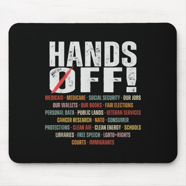 Hands Off Protest Social Security And Medicare Pro Mouse Pad (Front)