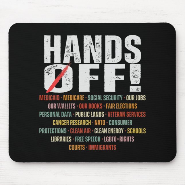 Hands Off Protest Social Security And Medicare Pro Mouse Pad (Front)