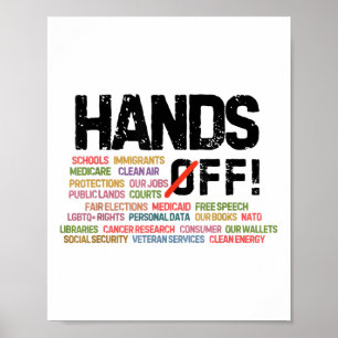 Hands Off Protest Social Security And Medicare Pro Poster