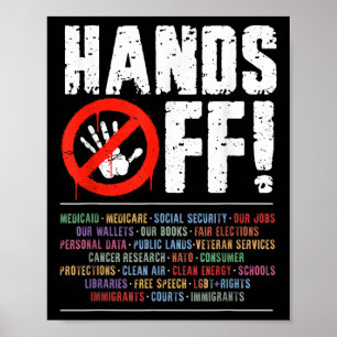 Hands Off Protest Social Security And Medicare Pro Poster