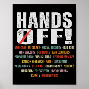 Hands Off Protest Social Security And Medicare Pro Poster