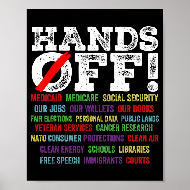 Hands Off Protest Social Security And Medicare Pro Poster (Front)