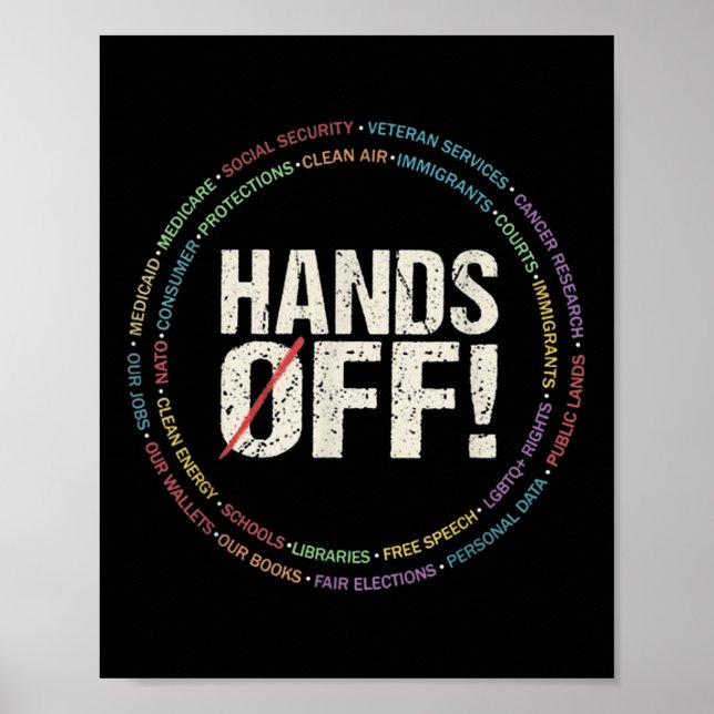 Hands Off Protest Social Security And Medicare Pro Poster (Front)