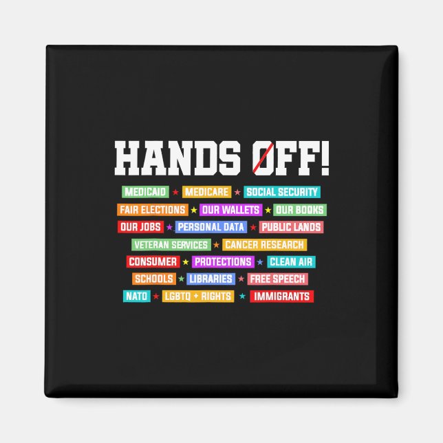 Hands Off Protest Social Security Protest Resist M Magnet (Front)