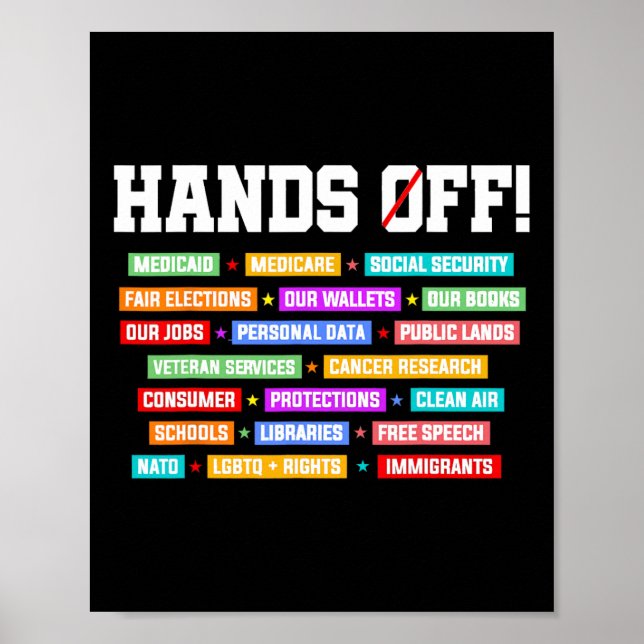 Hands Off Protest Social Security Protest Resist M Poster (Front)