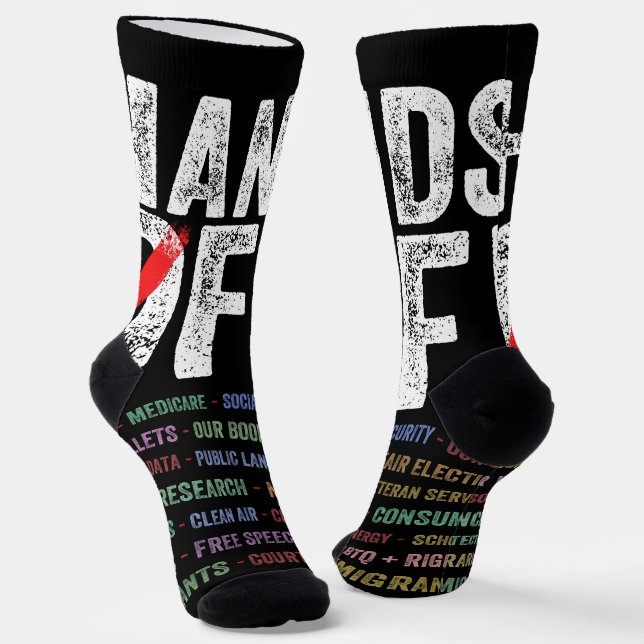 Hands Off Protest Socks (Angled)