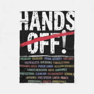 Hands Off Protest T-shirt2.png  Fleece Blanket