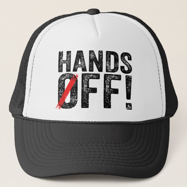 Hands Off Protest Trucker Hat (Front)