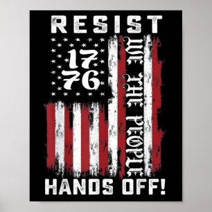 Hands Off Protest, Usa Flag Poster