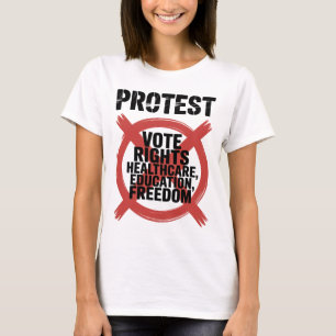 Hands Off Protest Vote Rights Healthcare Education T-Shirt