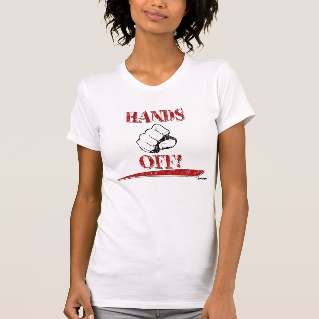 HANDS OFF! red T-Shirt (Front)