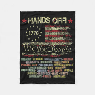 Hands Off Shirt Protest Men Women Fleece Blanket