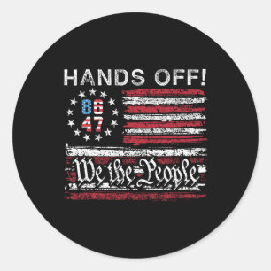 Hands Off Social Security Medicare Medicaid Protes Classic Round Sticker