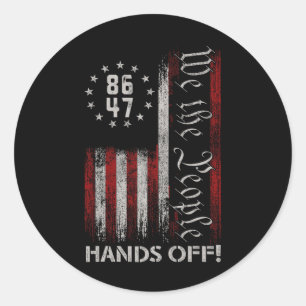 Hands Off Social Security Medicare Medicaid Protes Classic Round Sticker