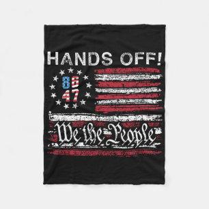 Hands Off Social Security Medicare Medicaid Protes Fleece Blanket