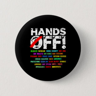 Hands Off Social Security Protest Resist  6 Cm Round Badge