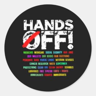 Hands Off Social Security Protest Resist  Classic Round Sticker
