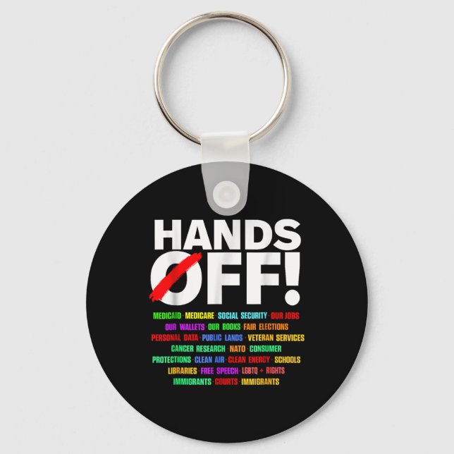 Hands Off Social Security Protest Resist  Key Ring (Front)