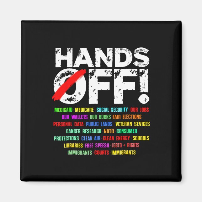 Hands Off Social Security Protest Resist  Magnet (Front)