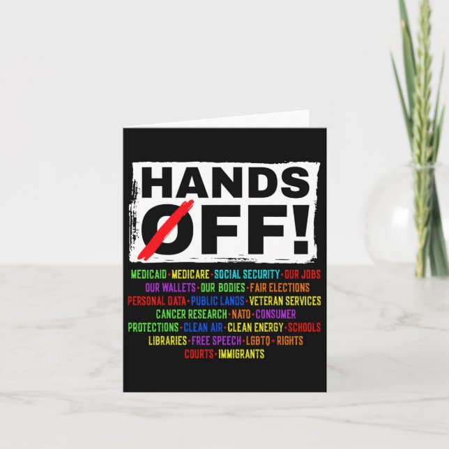 Hands Off Social Security Protest Resist Save Demo Card (Front)
