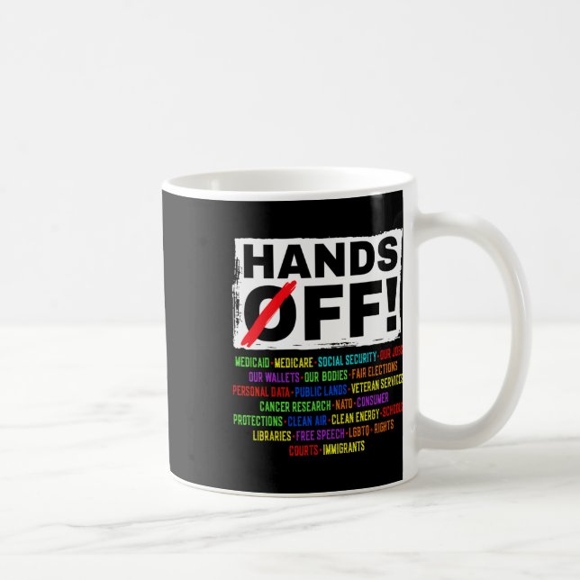 Hands Off Social Security Protest Resist Save Demo Coffee Mug (Right)