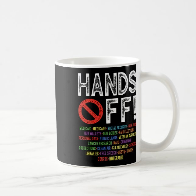 Hands Off Social Security Protest Resist Save Demo Coffee Mug (Right)