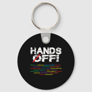 Hands Off Social Security Protest Resist Save Demo Key Ring