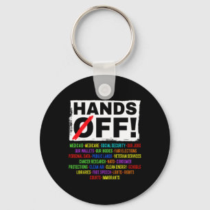 Hands Off Social Security Protest Resist Save Demo Key Ring