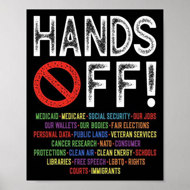 Hands Off Social Security Protest Resist Save Demo Poster (Front)